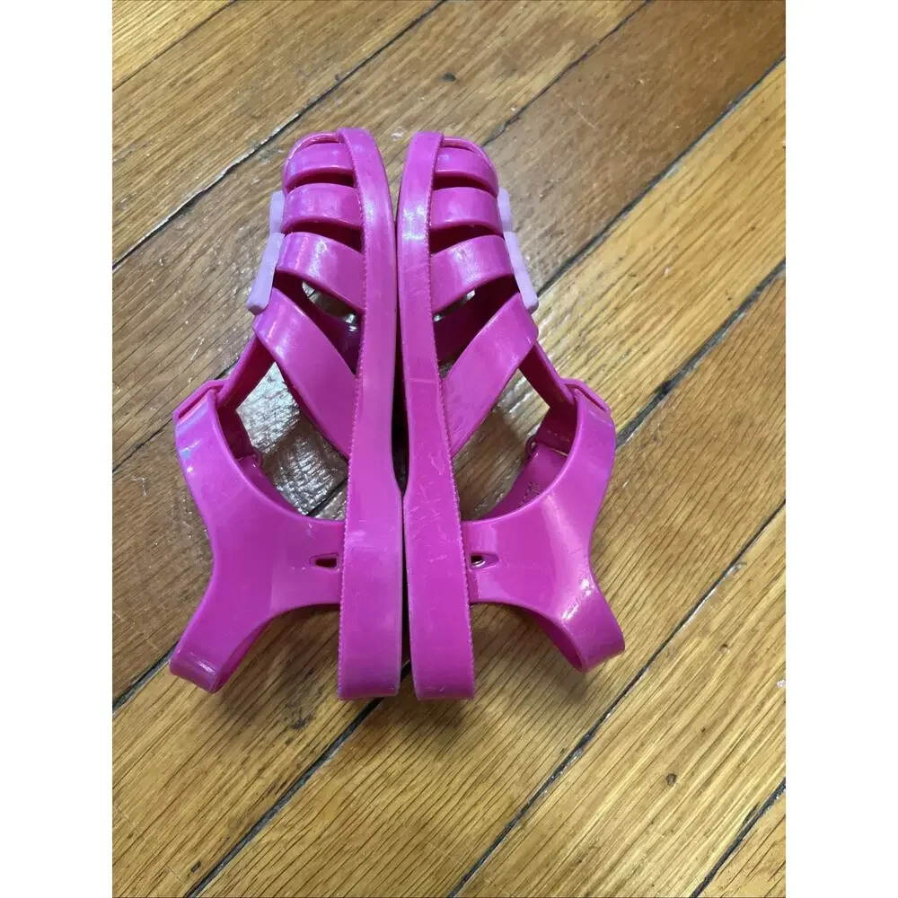 Oshkosh B’Gosh Size 8 Toddler Hot Pink Baby Girl Plastic Jelly Sandal Butterfly